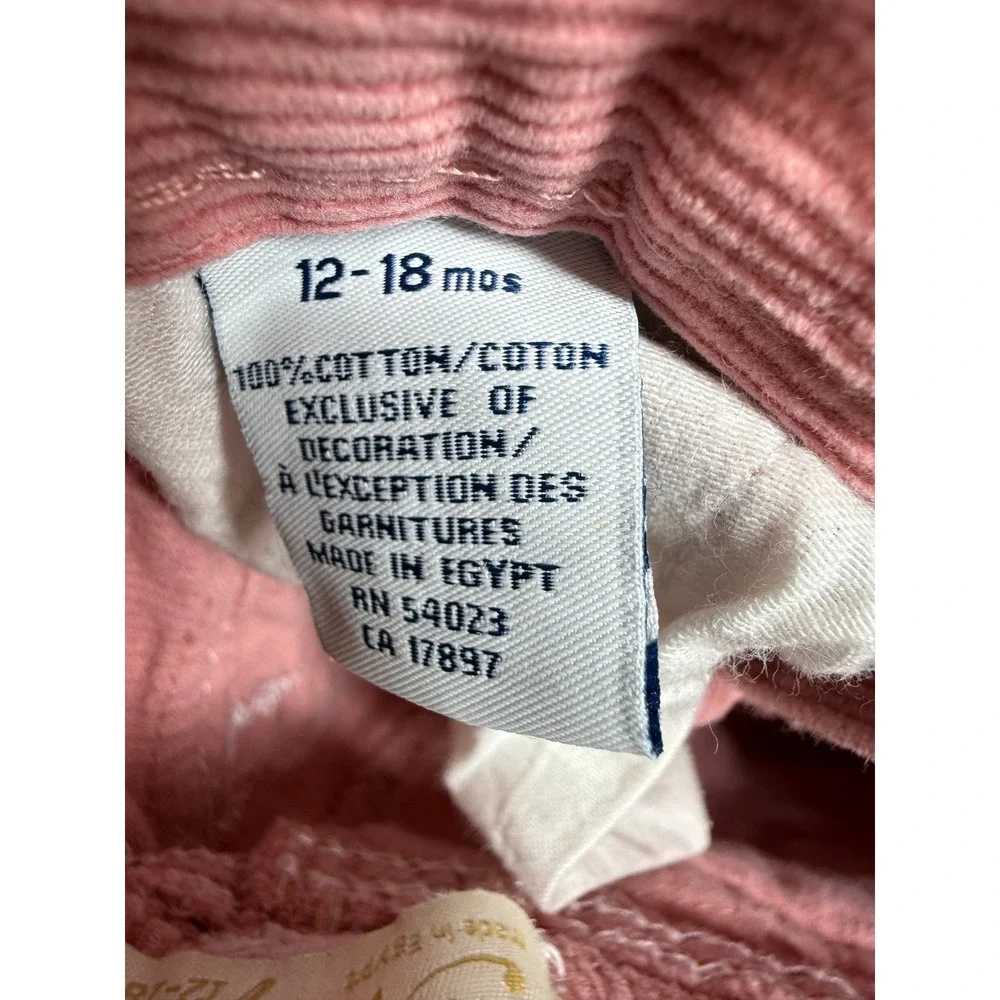 Old Navy Vintage 2000s Pink Corduroy Pants Kids 12-18 Months Dusty Rose Y2K‎